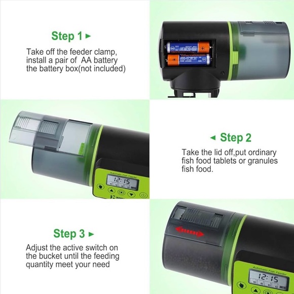 Torlam Automatic Smart Fish Feeder - Black and Green - Picture 10 of 11